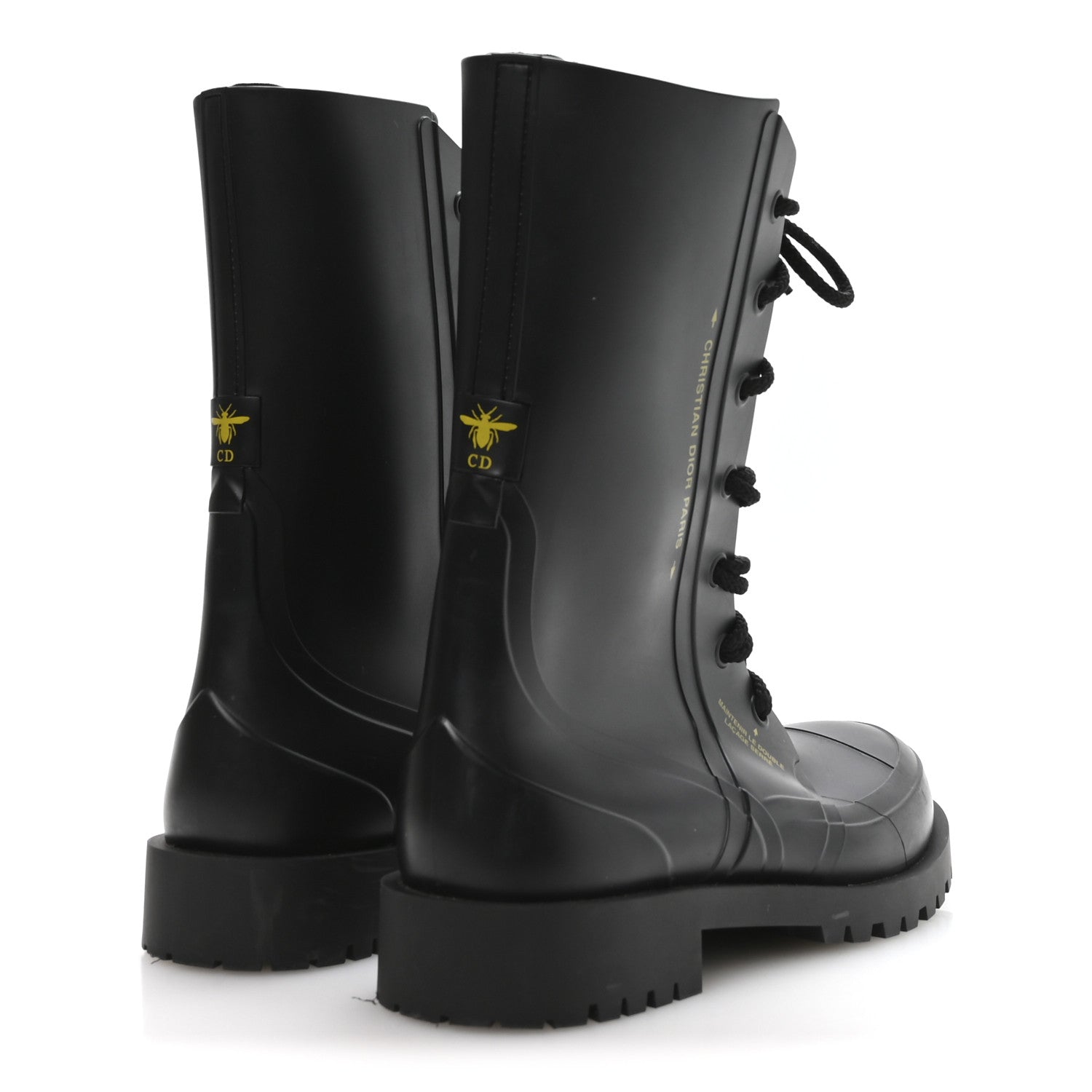 BURBERRY CHECK-PRINT RUBBER MARSH LOW BOOTS BLACK