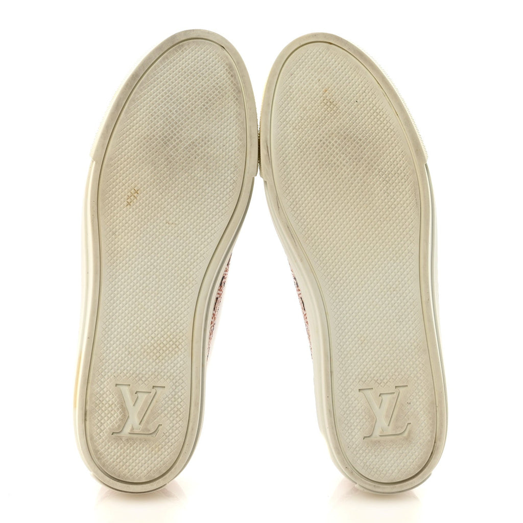 LOUIS VUITTON CALFSKIN MONOGRAM RUN AWAY SNEAKER WHITE WHITE & GOLD