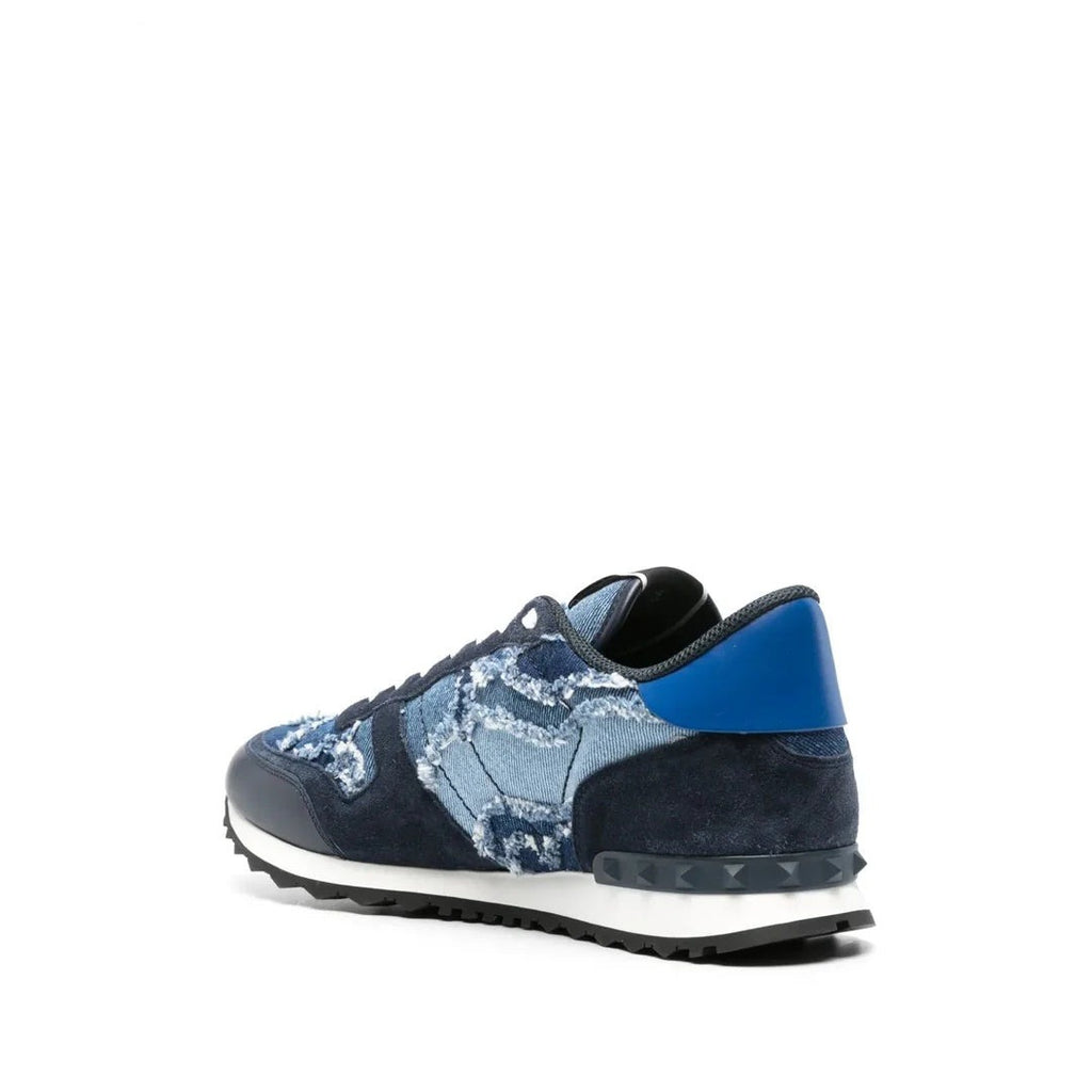 Valentino Garavani Rockrunner Camouflage-Print Sneakers - Blue Denim