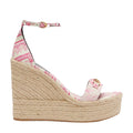 Versace Medusa Espadrille Wedge Sandal - Pink Print