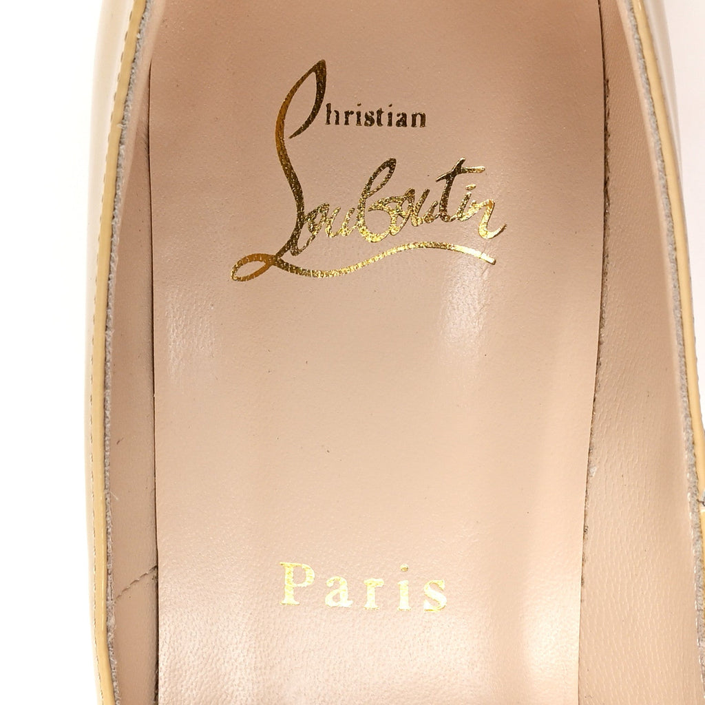 CHRISTIAN LOUBOUTIN PATENT FIFI PUMP NUDE