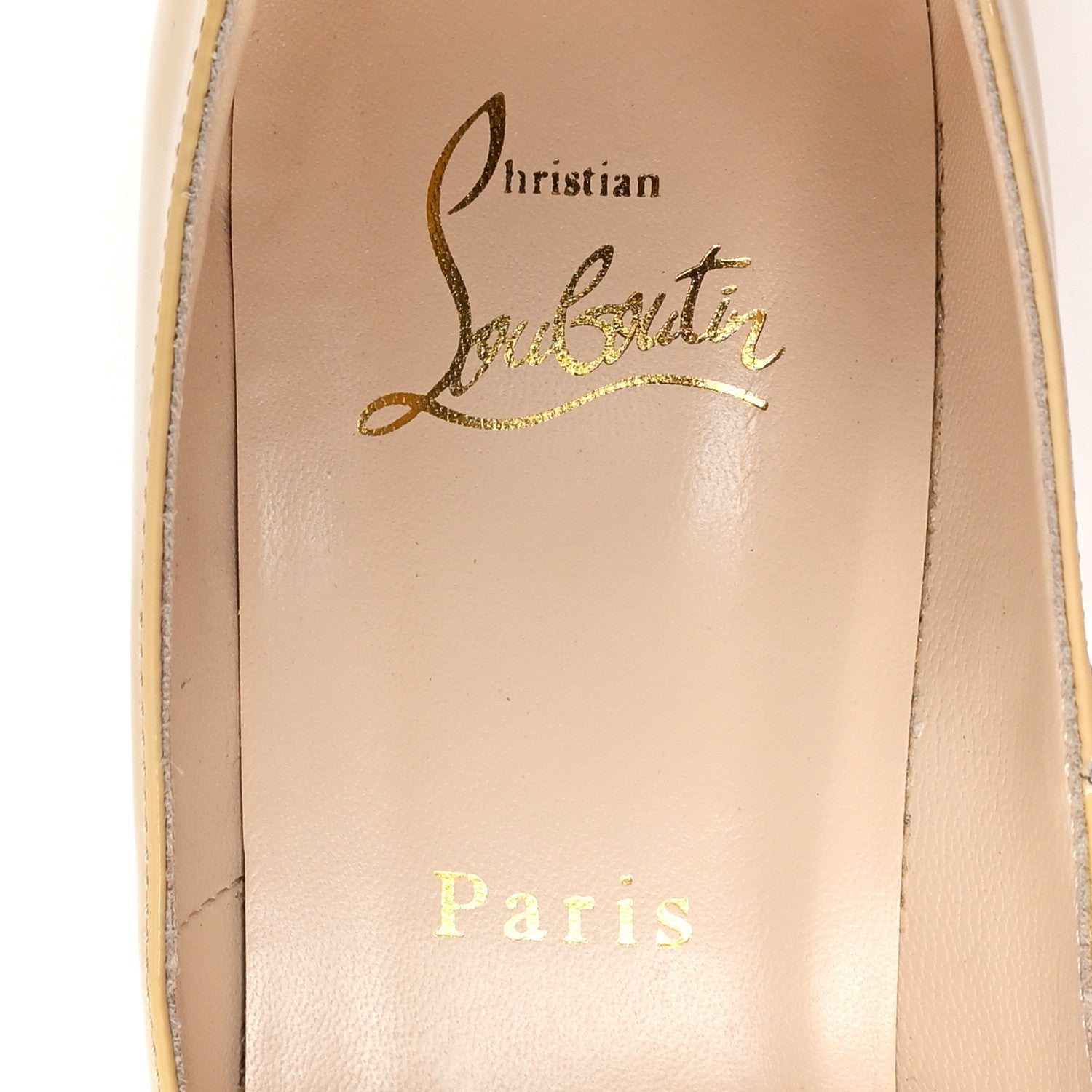 CHRISTIAN LOUBOUTIN PATENT FIFI PUMP NUDE