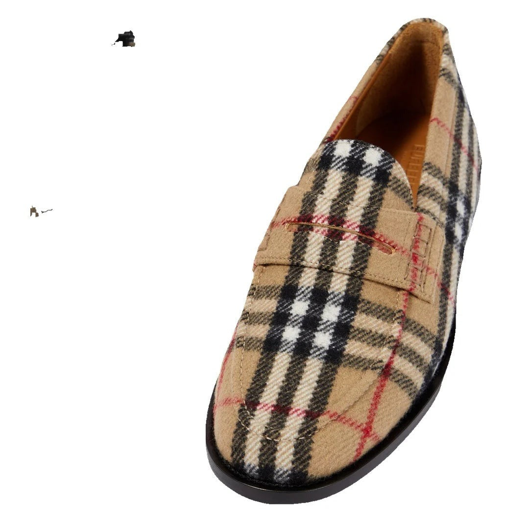 Burberry Mini Check Loafers - Beige/Archive Check