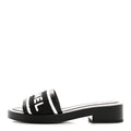 CHRISTIAN DIOR CANVAS EMBROIDERED DWAY MULE SLIDE SANDAL BLACK & WHITE