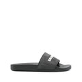 Balenciaga Logo-Embossed Pool Slides - Grey