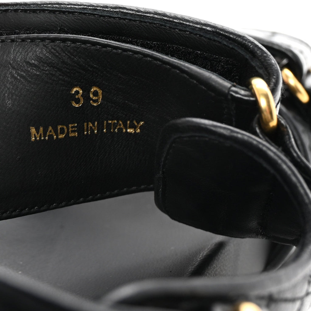 MIU MIU NAPPA MATELASSE SPORTY SANDAL BLACK