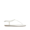 René Caovilla Diana Crystal Flat Sandal - White with Silver Crystals