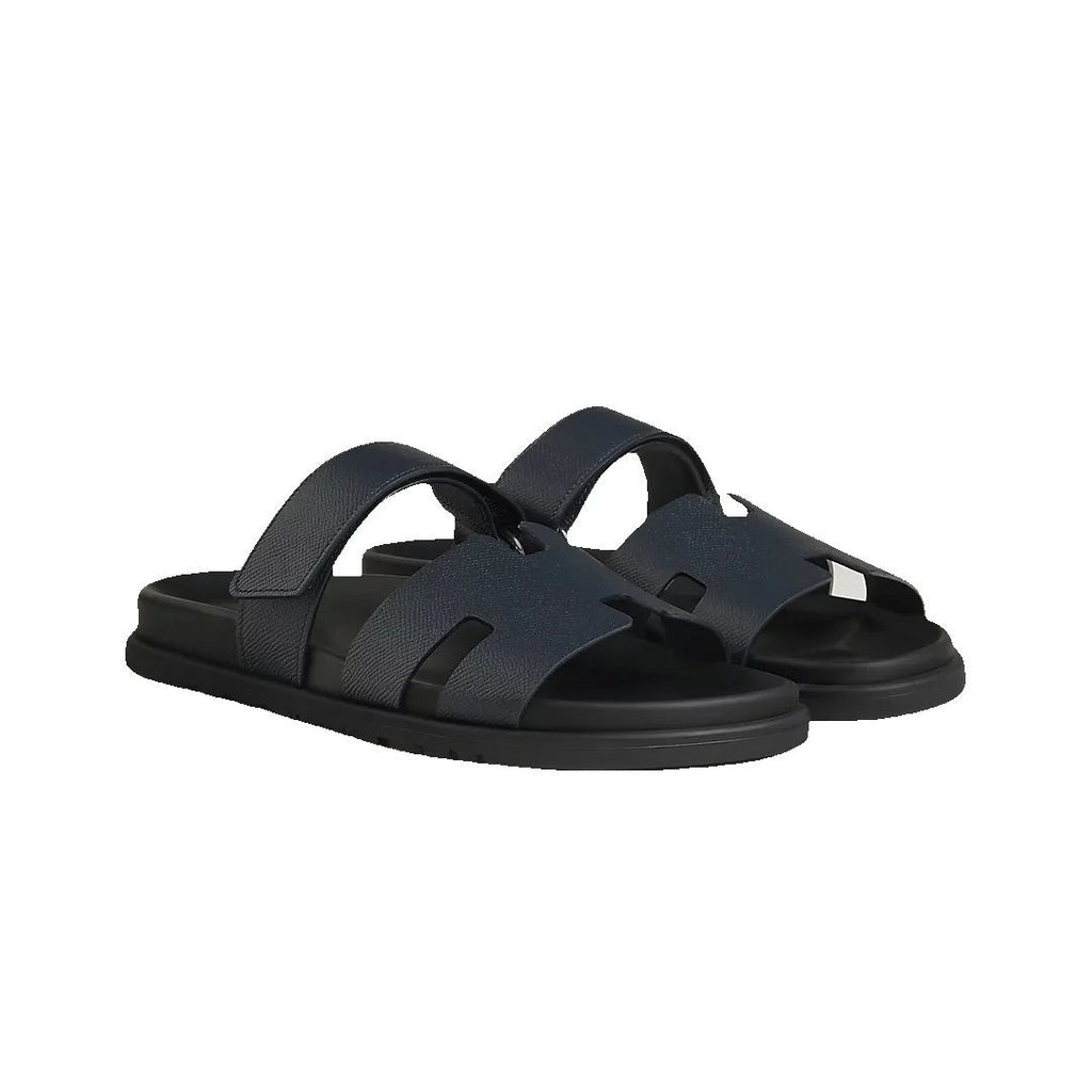 Hermès Chypre Sandal Beige - Navy Blue