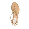 René Caovilla Leather Snake Sandal Colorblock - Nude/Gold