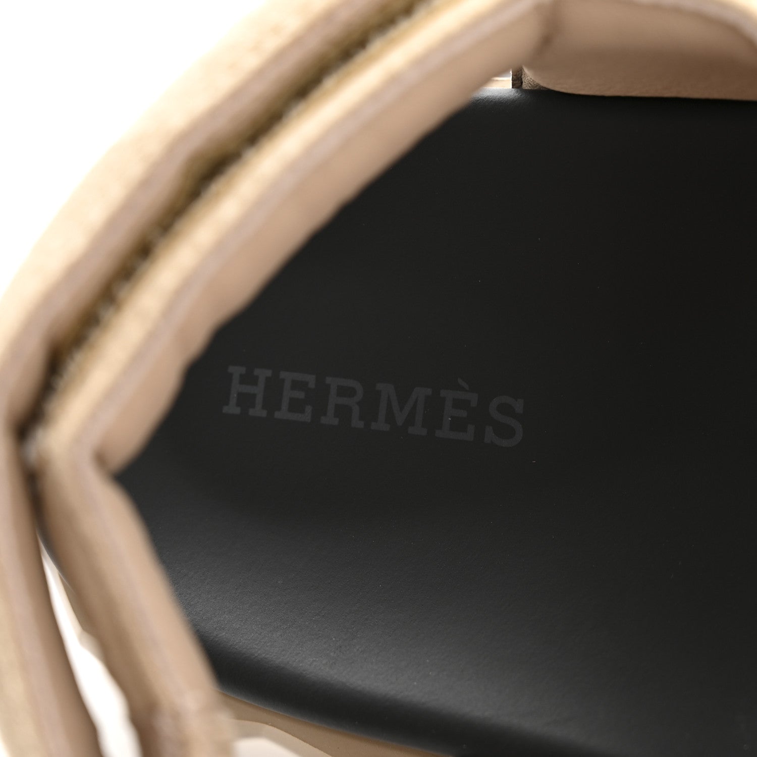 HERMES EZE SANDAL SUEDE GOATSKIN BEIGE CAMEL