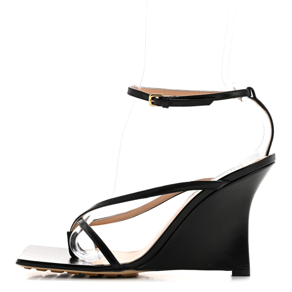 BOTTEGA VENETA LAMBSKIN STRETCH MULE SANDALS BLACK