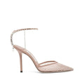 Jimmy Choo Saeda 100 Pink Glitter Pumps - Nude/Beige