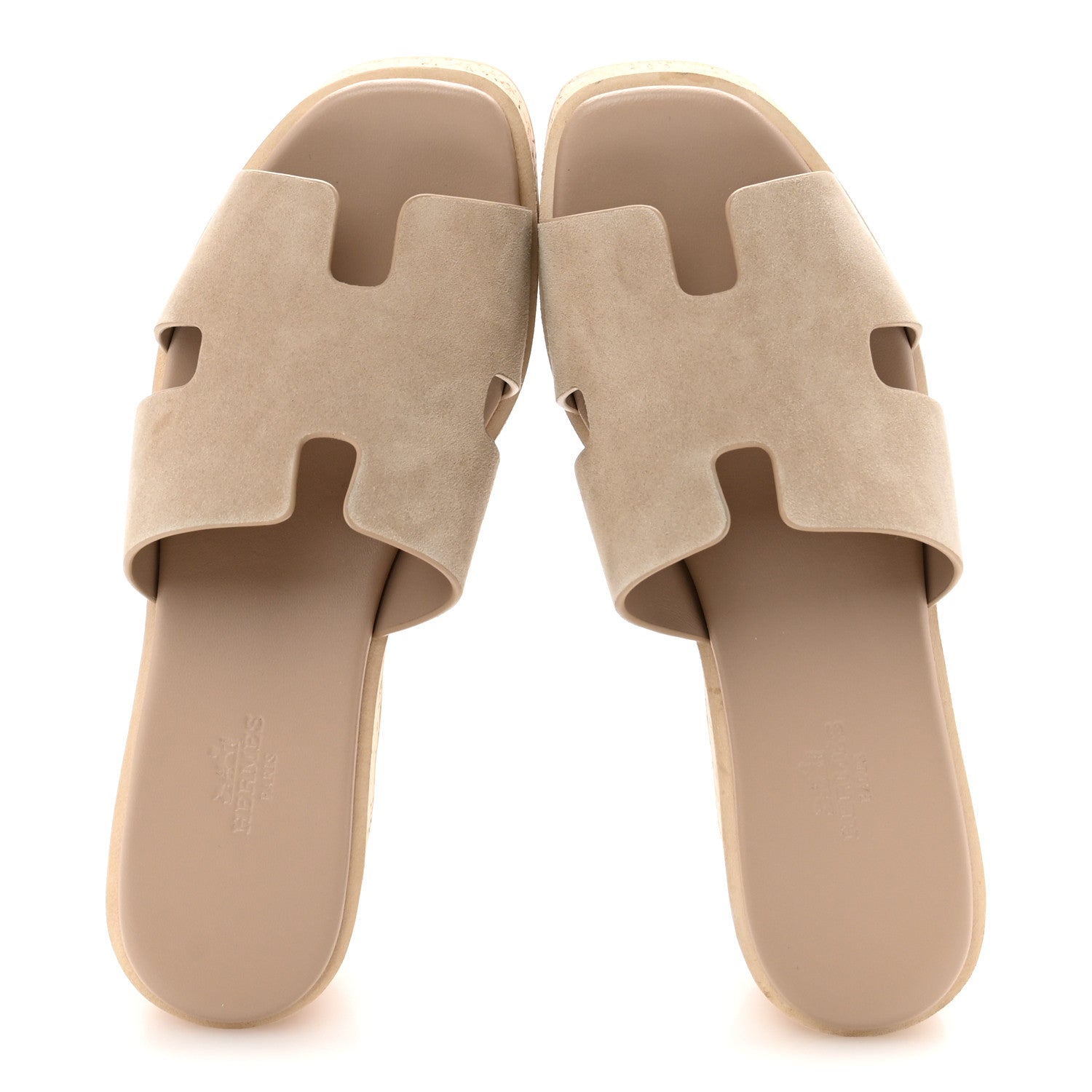 HERMES SANDAL CHYPRE SUEDE GOATSKIN BEIGE ARGILE