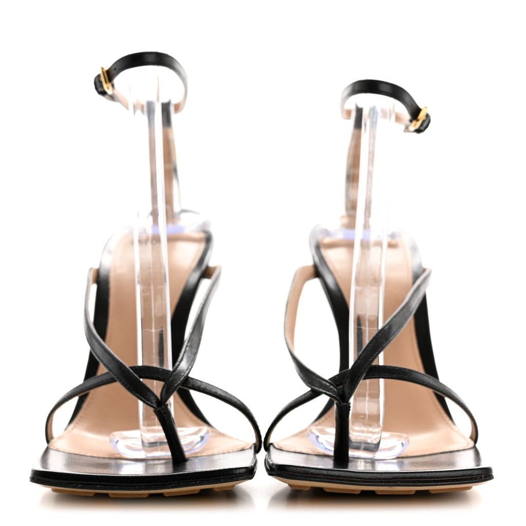 BOTTEGA VENETA LAMBSKIN STRETCH MULE SANDALS BLACK