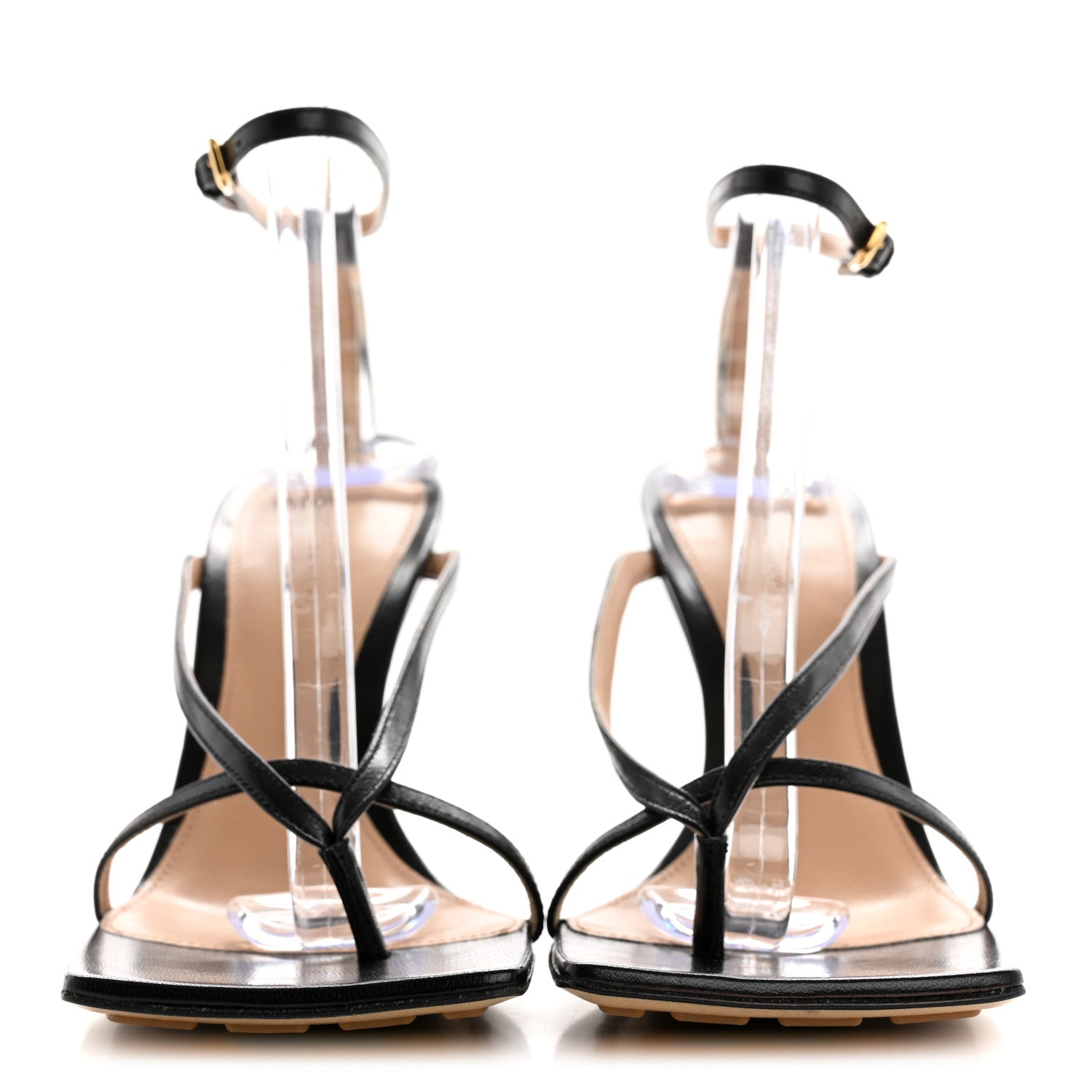 BOTTEGA VENETA LAMBSKIN STRETCH MULE SANDALS BLACK