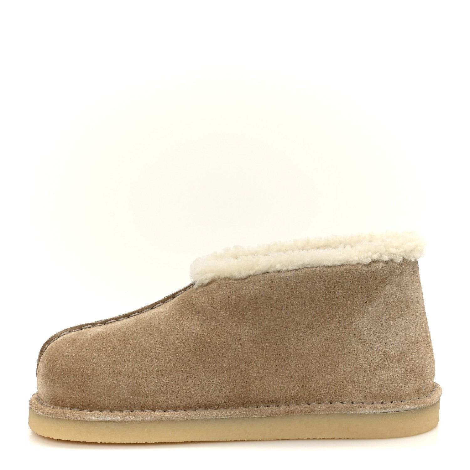 MIU MIU SHEARLING SUEDE ANKLE BOOT DESERTO BLACK