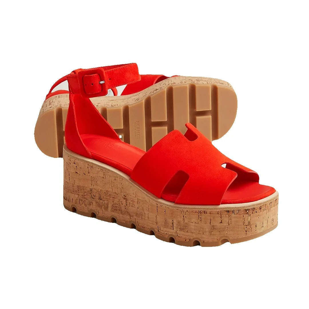 Hermès Moonlight 40 Sandal - Red (different model - cork wedge)