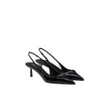 Prada 85 Patent Leather Slingback Pumps - Black