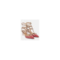 Valentino Garavani Open Toe Revele Suede Pumps 105mm - Red