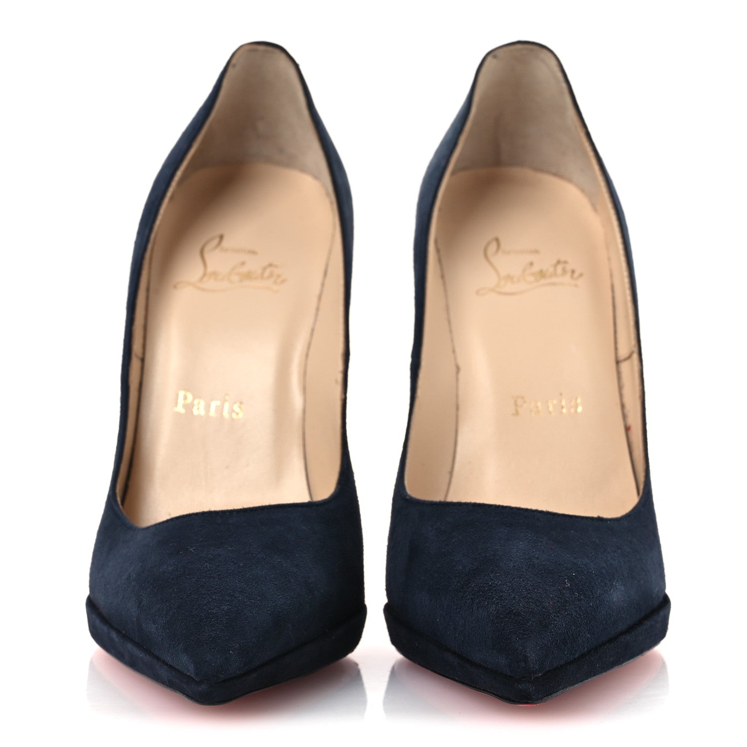 CHRISTIAN LOUBOUTIN 85MM SPORTY KATE SUEDE SOLE PUMPS NAVY