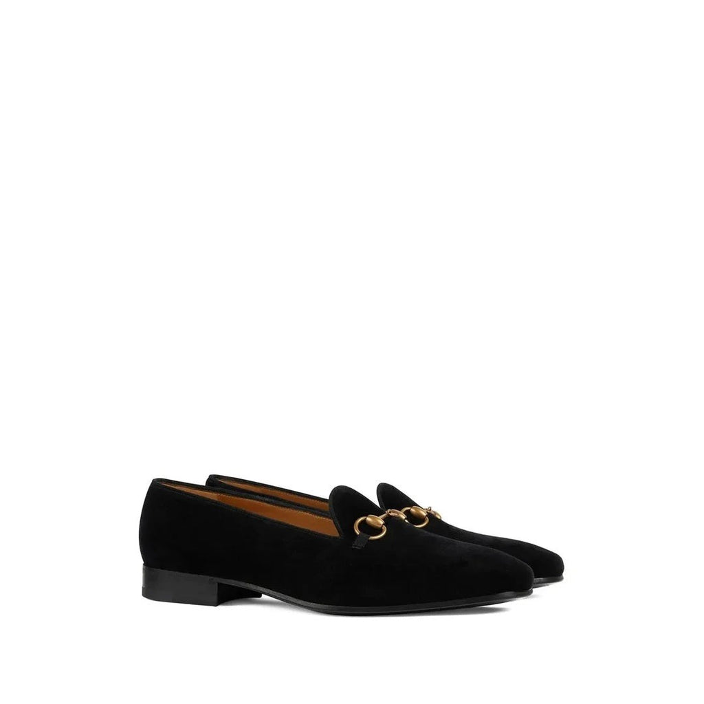 Gucci Horsebit-Embellished Webbing-Trimmed Suede Loafers - Black
