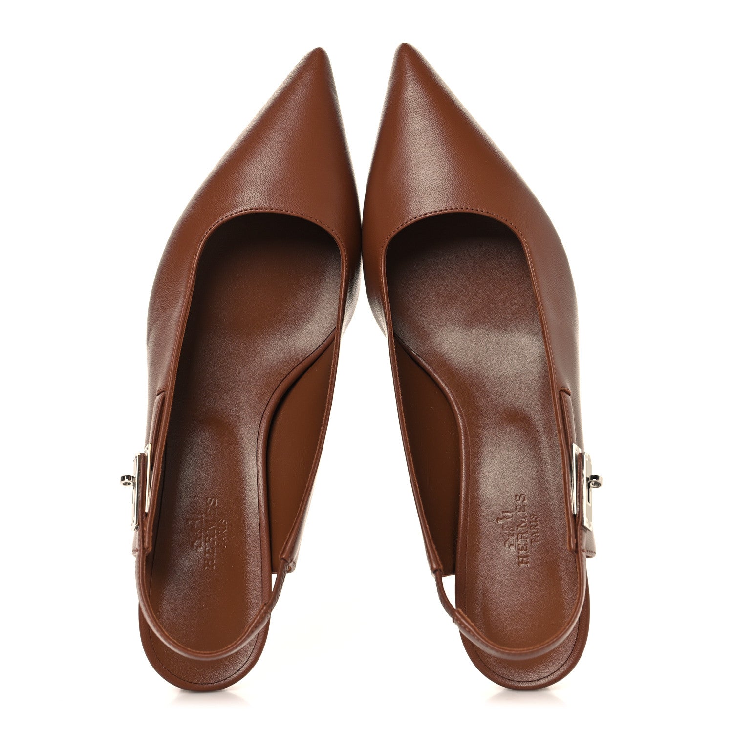 MANOLO BLAHNIK CAMPARISLI NAPPA LEATHER SLINGBACK PUMPS TAN & CAMEL