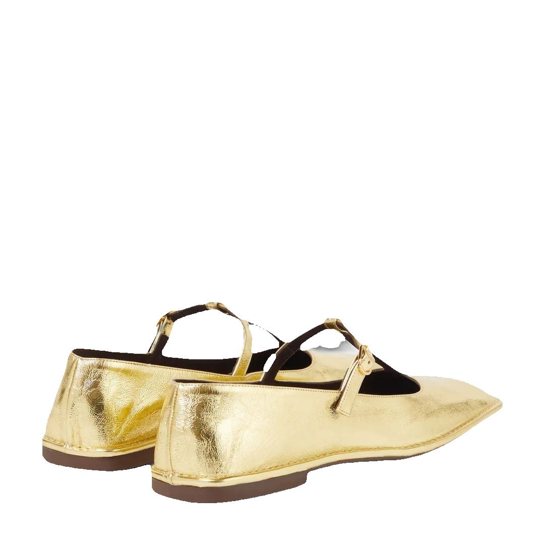 Givenchy Sliced Square Mary Jane Flats - Gold