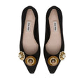 Miu Miu Embroidered Mesh Ballerinas - Black (different model - pointed toe with embellishments)