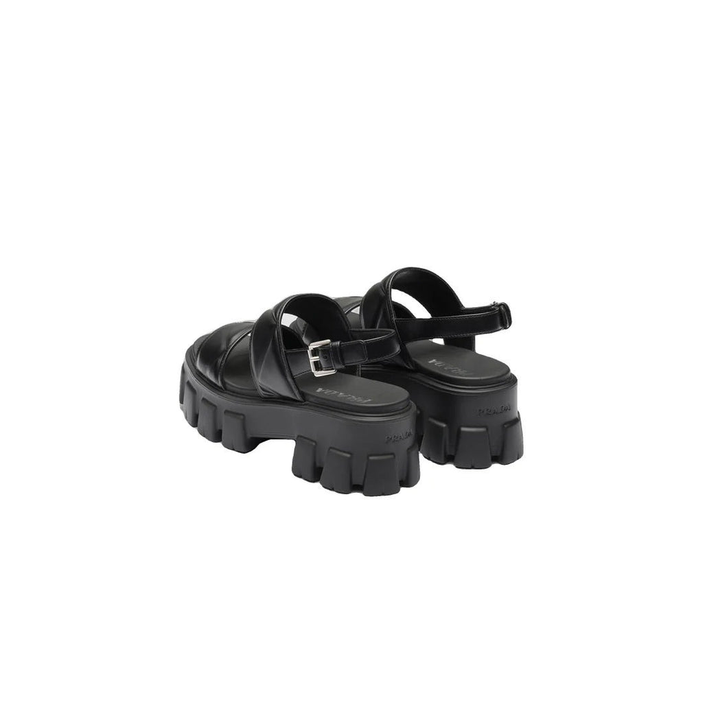 Prada Canvas Monoblock Sandals - Black