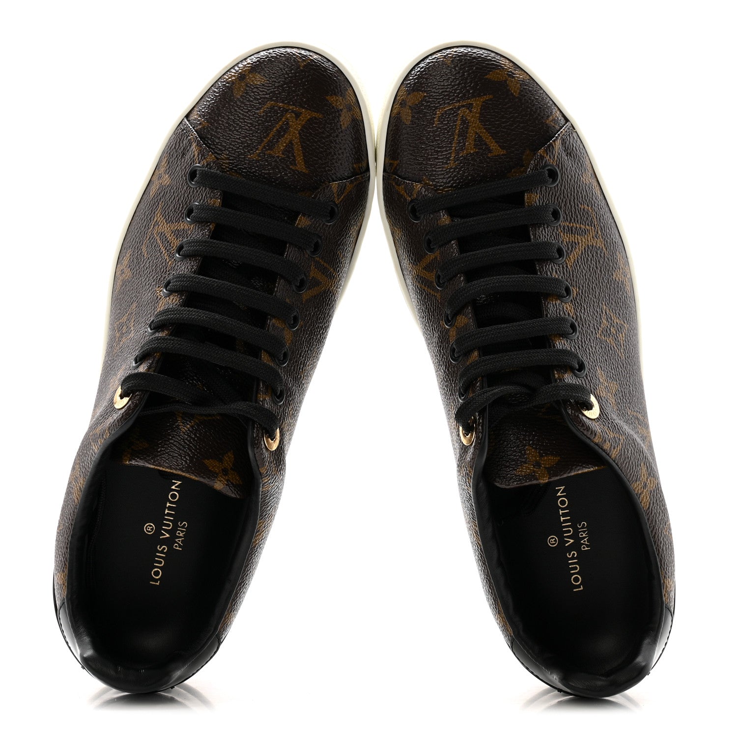 LOUIS VUITTON PATENT MONOGRAM FRONTROW SNEAKER BROWN