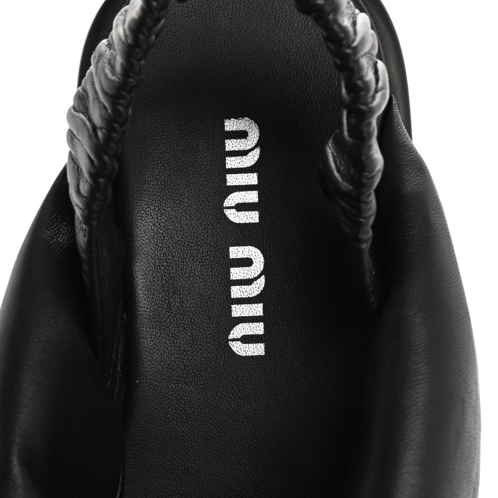 PRADA NAPPA LEATHER PLATFORM SANDALS BLACK