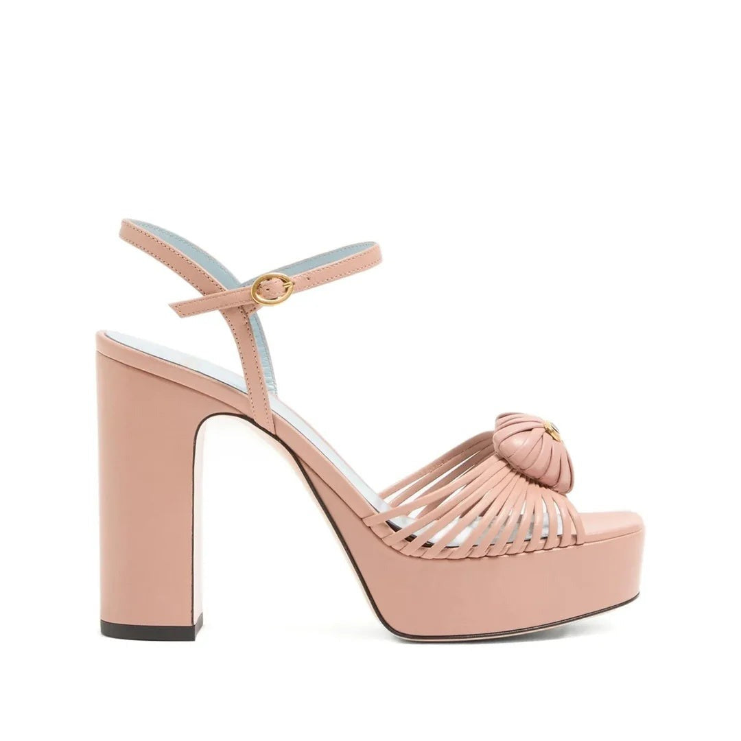 Valentino Garavani Coeur Royal Platform Sandal Black Crystal - Pink