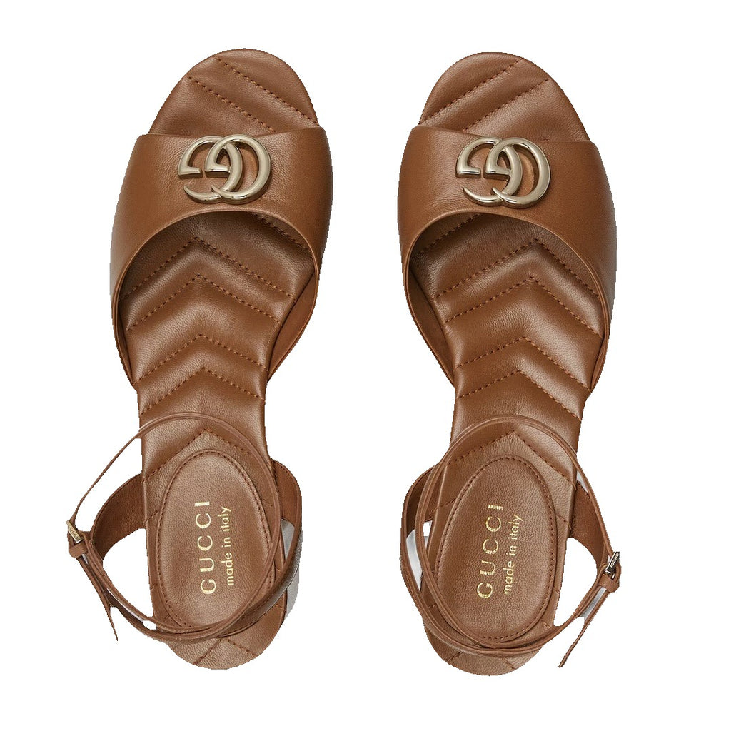 Gucci Double G Platform Clog - Brown