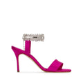 Manolo Blahnik Vierasan Crossover-Strap Heeled Sandals - Pink/Fuchsia (different model - crystal ankle cuff)