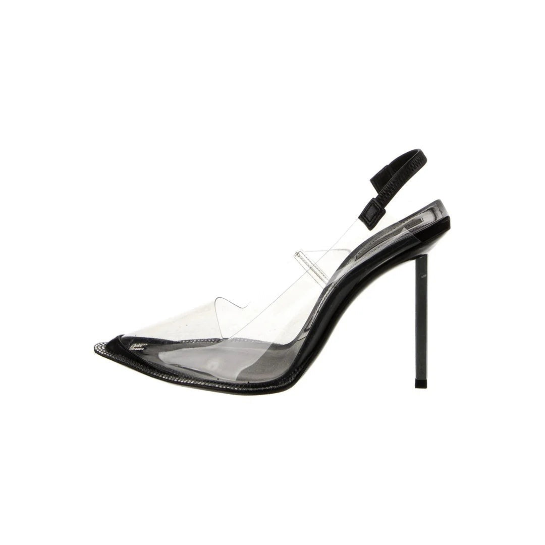 Alexander Wang Tia Slingback Pump - Black/Clear
