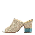 Chanel Tweed Grosgrain CC Mule Slide - Beige/Gold/Blue