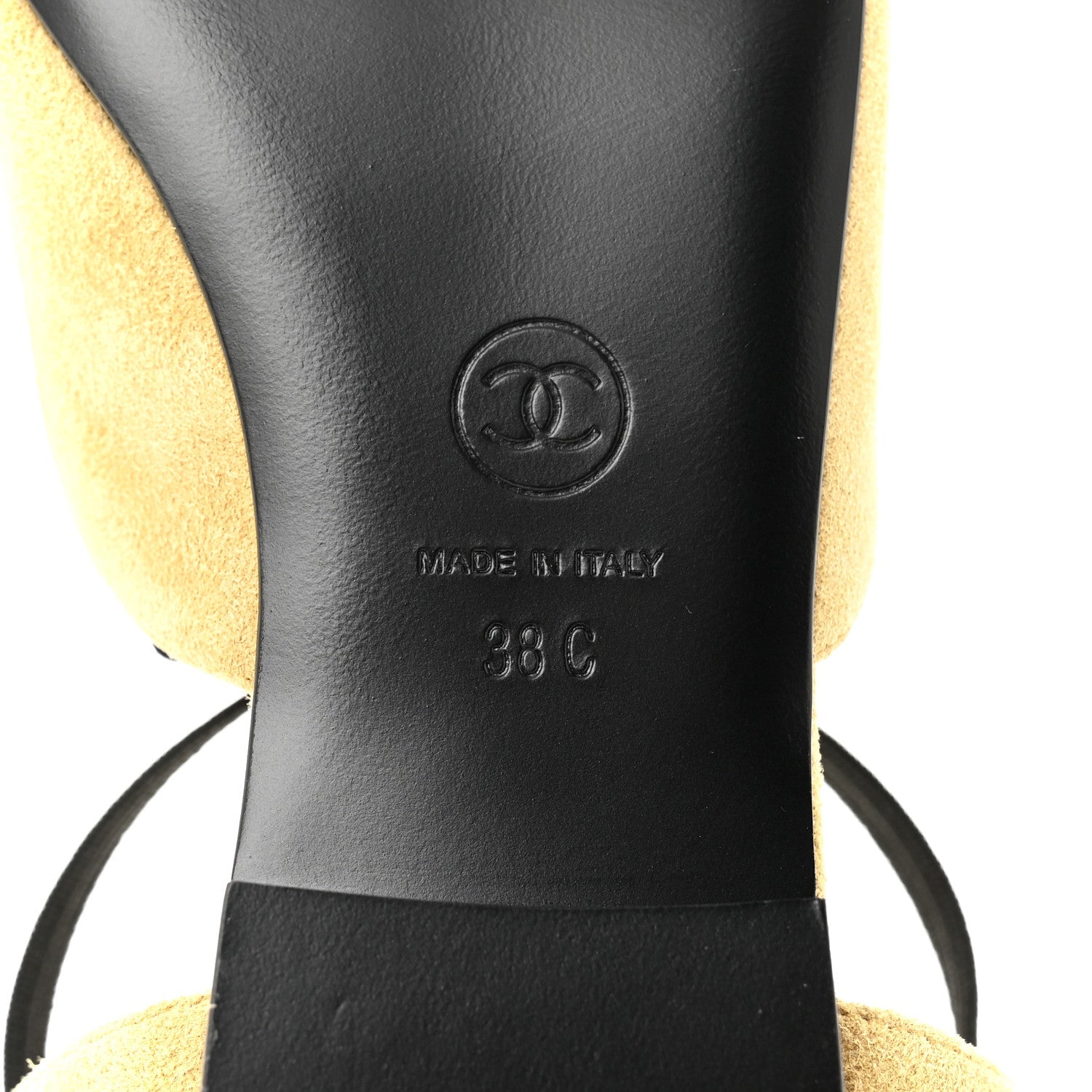 CHANEL SUEDE CRYSTAL GROSGRAIN CAP TOE CC SLINGBACK FLATS PINK GOLD BLACK (ALL BLACK, NO CAP TOE CONTRAST)