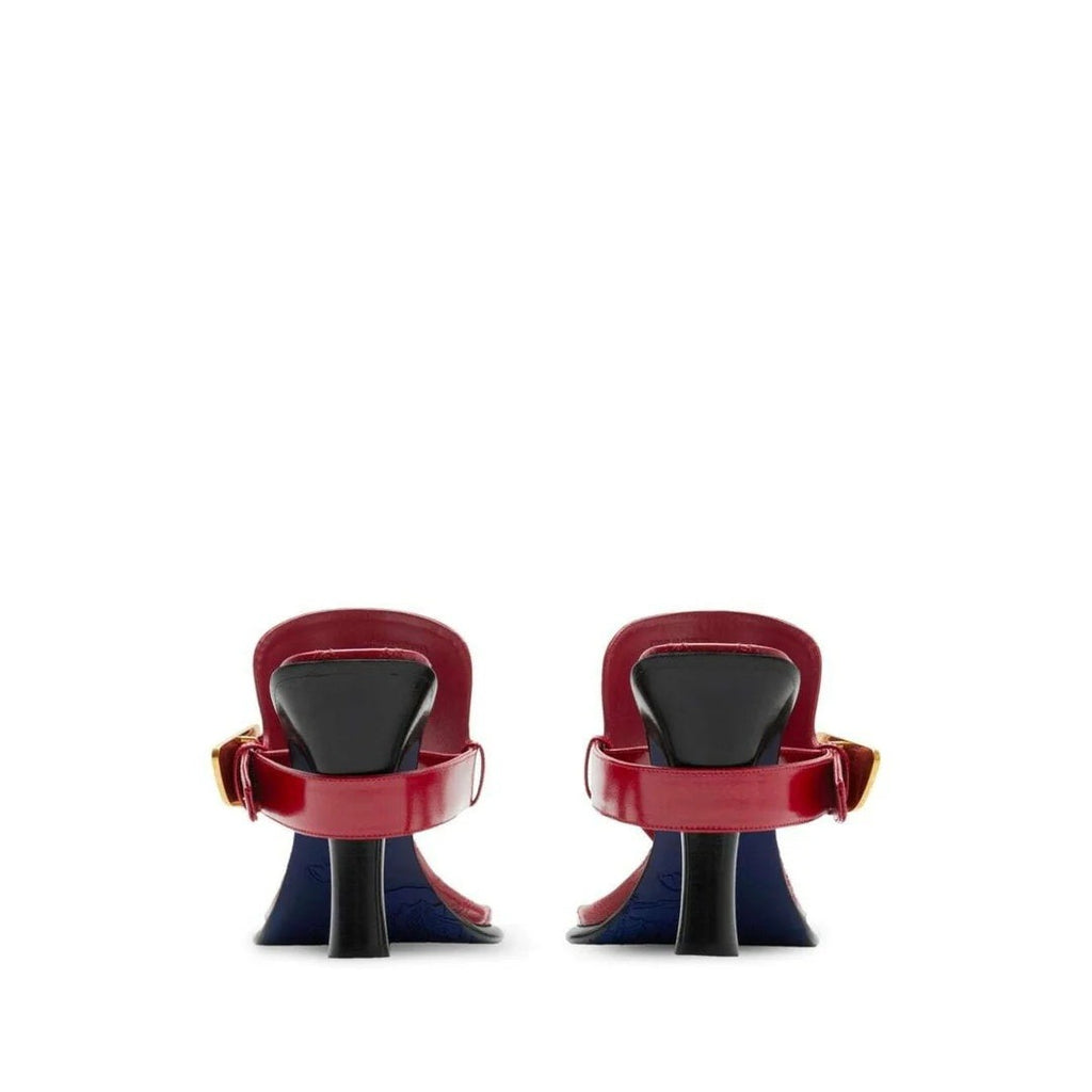Burberry Ronda Leather Thong Sandals - Red