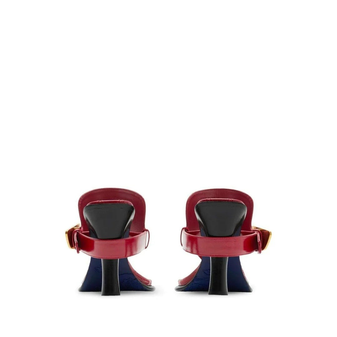 Burberry Ronda Leather Thong Sandals - Red