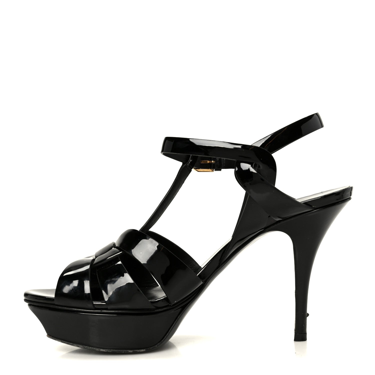 SAINT LAURENT TRIBUTE PLATFORM SANDALS BLACK