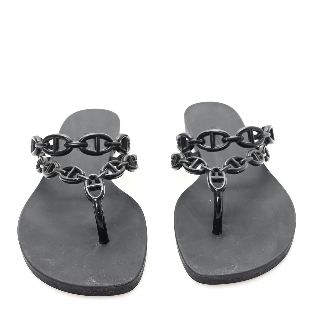 HERMES ISLAND SANDALS BLACK