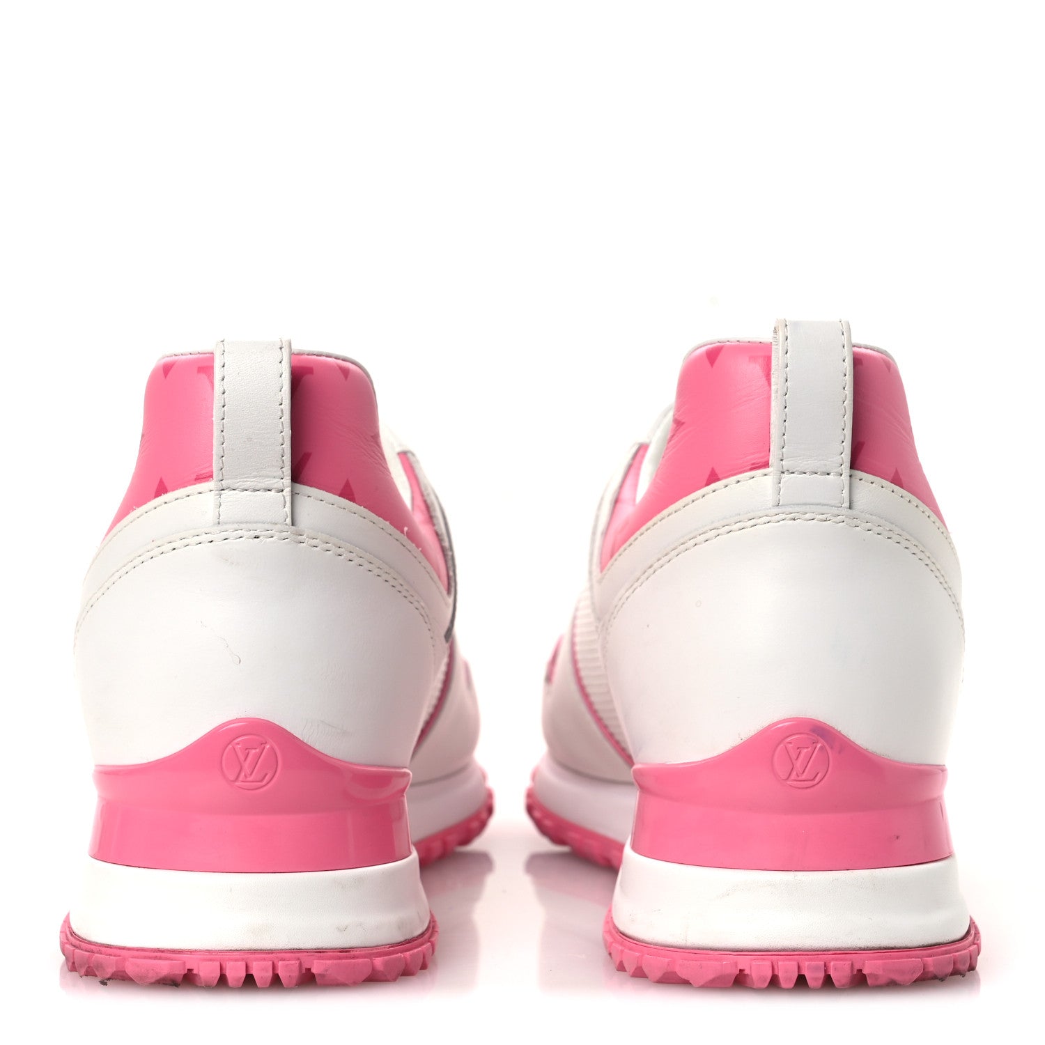 LOUIS VUITTON CALFSKIN MONOGRAM RUN AWAY SNEAKER WHITE PINK