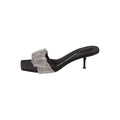 Alexander Wang Stiletto Sandal with Crystal Embellishments - Black with crystal bow (different model - kitten heel mule)
