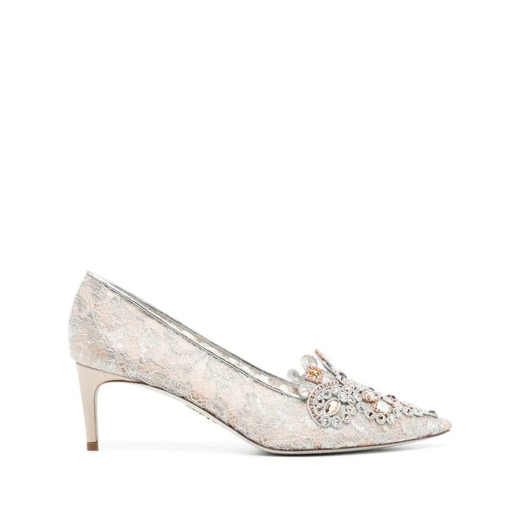 René Caovilla Cinderella Embellished Pump - Silver/Pink