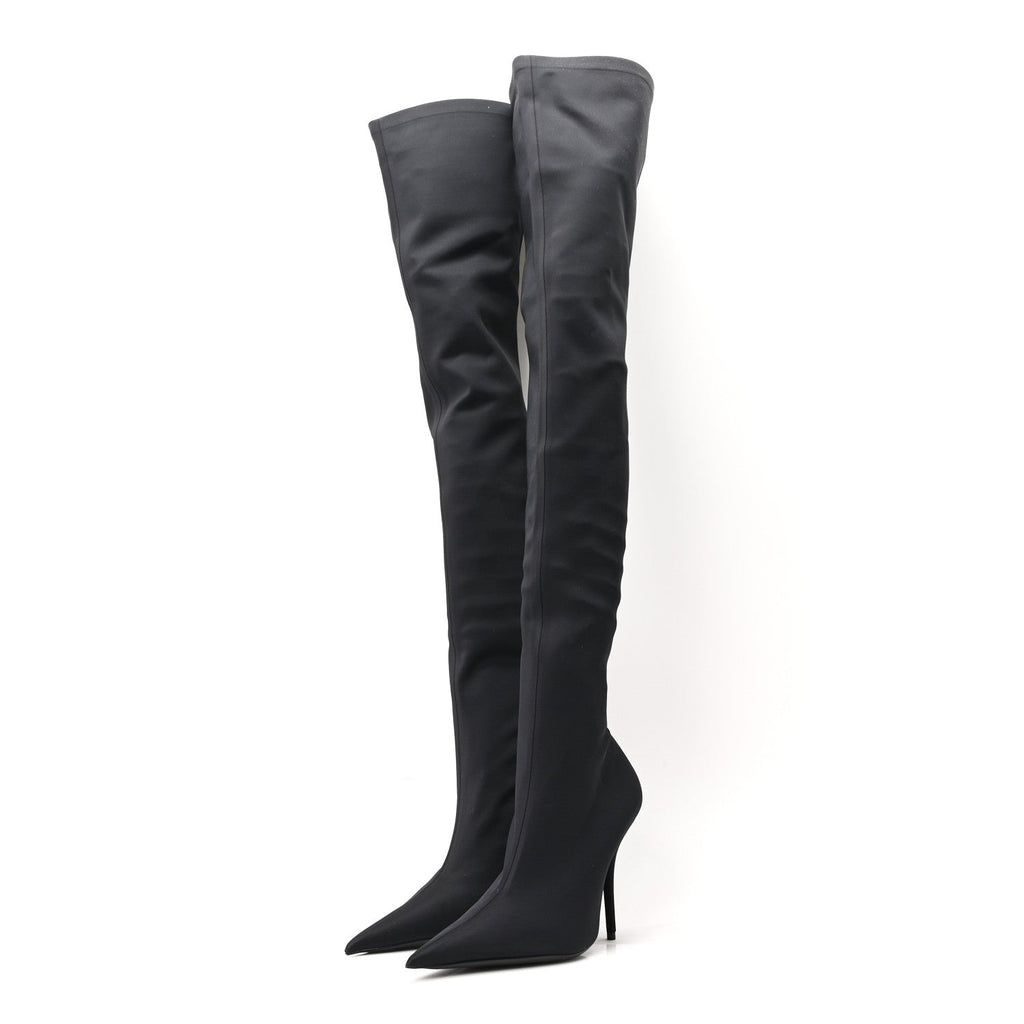 BALENCIAGA KNIFE THIGH HIGH BOOTS BLACK