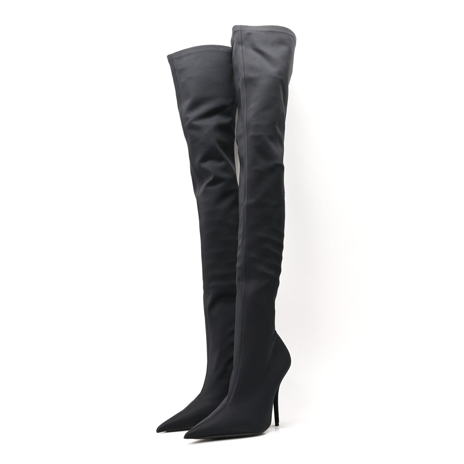 BALENCIAGA KNIFE THIGH HIGH BOOTS BLACK