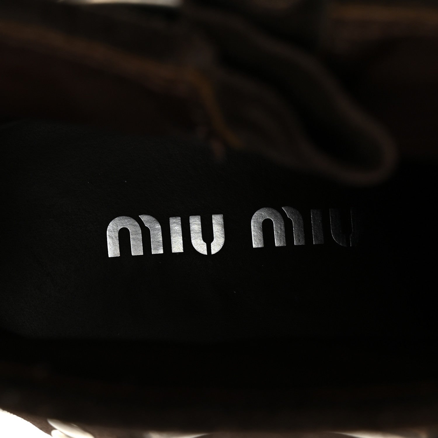 MIU MIU SUEDE HARNESS ENGINEER BOOT BROWN