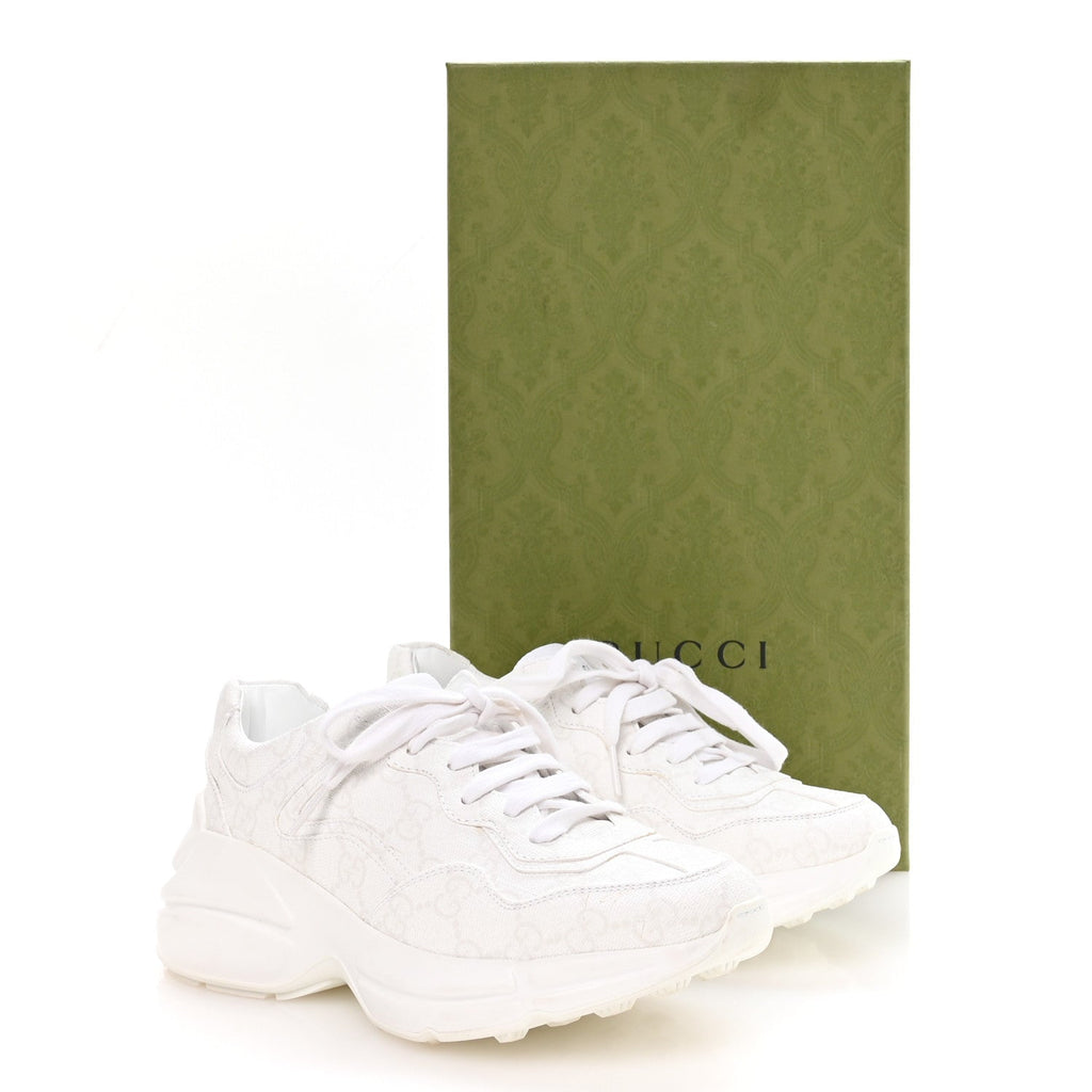 GUCCI GG SUPREME MONOGRAM RHYTON SNEAKERS WHITE