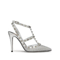 Valentino Garavani Rockstud Kidskin Pumps 100mm - Silver/Crystal