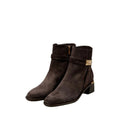 Jimmy Choo Eliot 45 Suede Ankle Boots Chocolate - Dark Brown with buckle (different model)